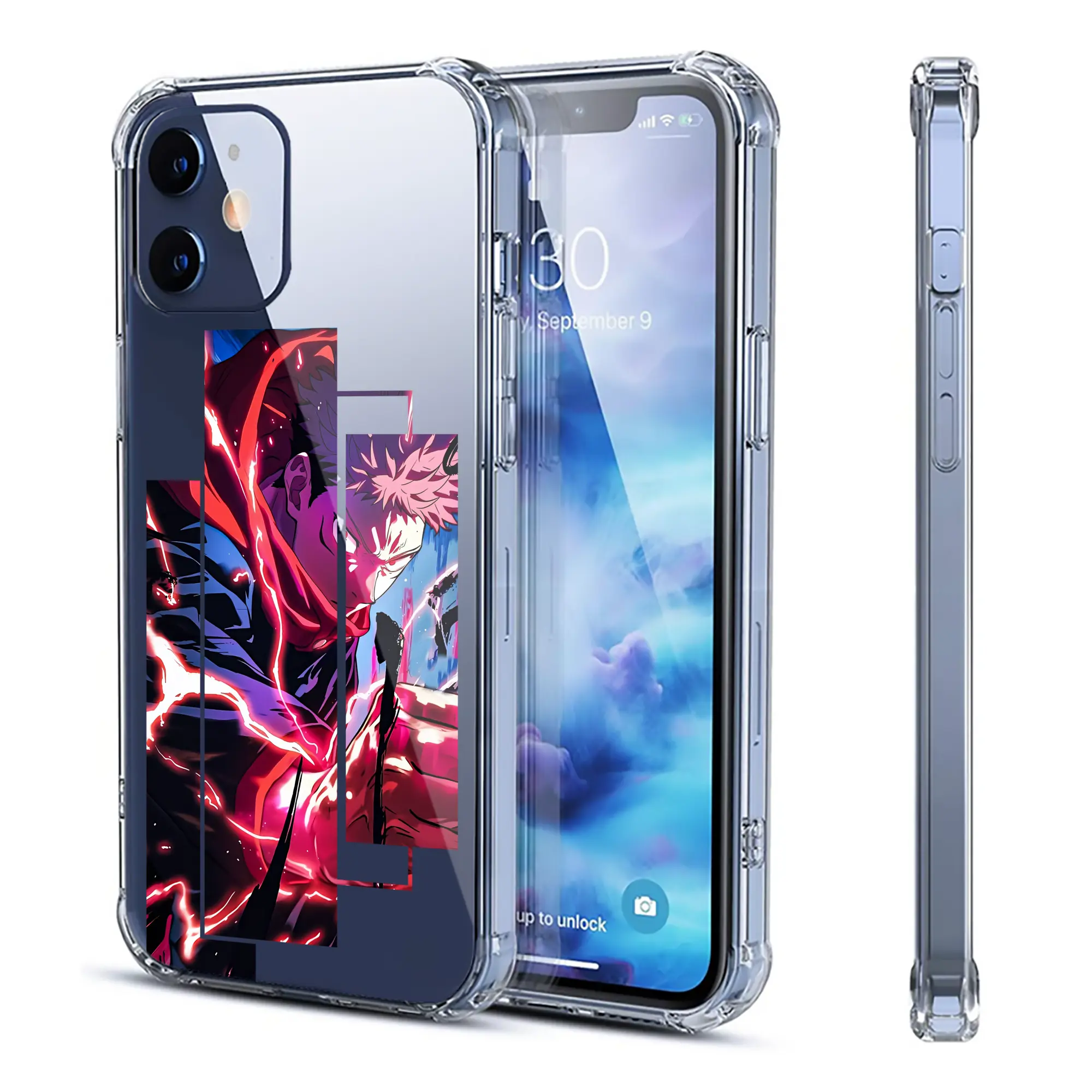 呪術廻戦 グッズ,虎杖 悠仁 - IPhone 12シリーズ対応 ・ 透明スマホケース ・ クリアソフトケース ・ TPU素材 ・ 耐衝撃 ・ 高密着 ・ 防汚 防指紋 ・ 簡単着脱